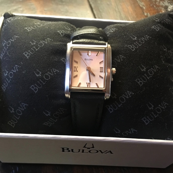 BulovaRectangle Stainless Steel Quartz Watch